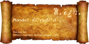 Mandel Árpád névjegykártya